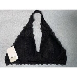 NWT BP Nordstrom Halter Bra Black Juniors Large Lace Padded Wire Free Women's Sm